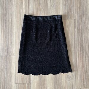 VTG Trulli Pencil Skirt Lace Black Lined Women 6P Office Whimsigoth Dainty 90s